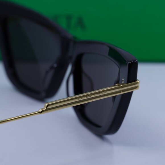 Bottega Veneta BV1241S 001 Cat Eye Sunglasses - Black/Gold/Grey - Picture 10 of 11